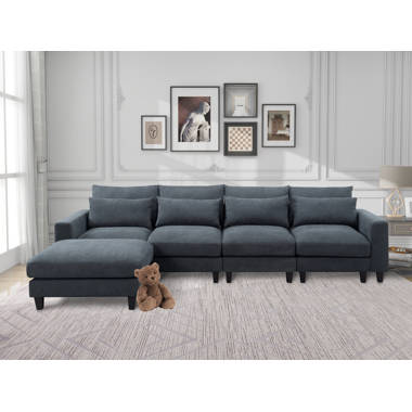 Weisman reversible modular sectional deals with ottoman brayden studio upholstery